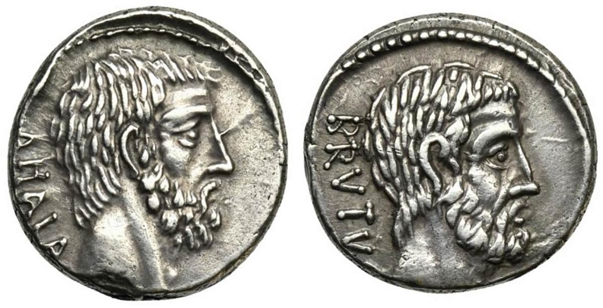 M. Junius Brutus, Denarius, Rome, 54 BC; AR (g ... - Bertolami Fine Art