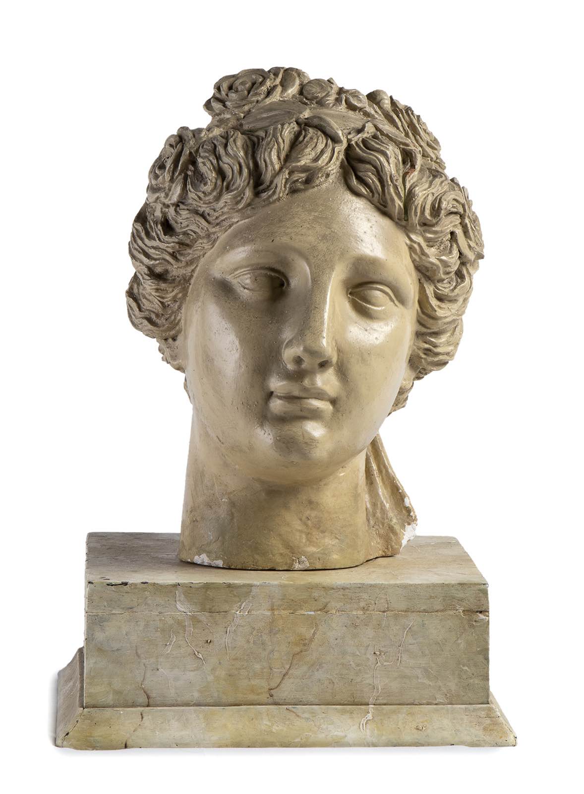 Italian faux marble bust depicting the face of a  - Bertolami Fine Art