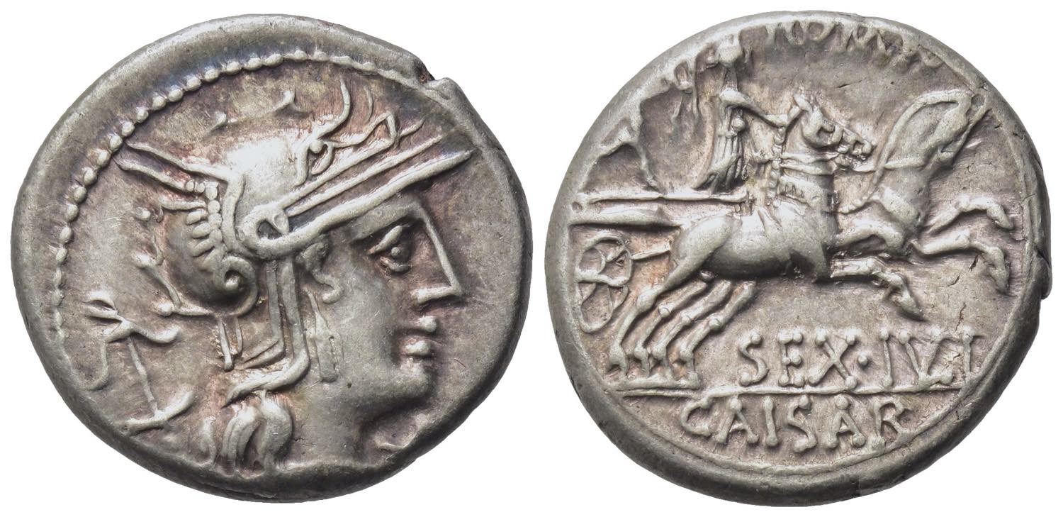 Sex. Julius Caesar, Rome, 129 BC. AR Denarius ... - Bertolami Fine Art