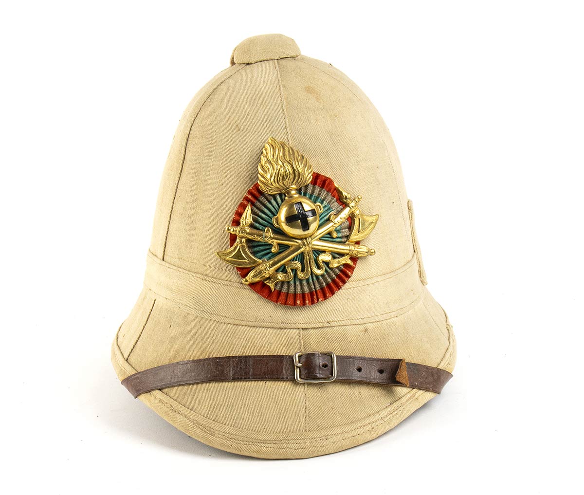 vintageHELMUTLANG KHAKIフードmade in Italy ITALY, Kingdom Engineers officer colonial helmet,  - Bertolami