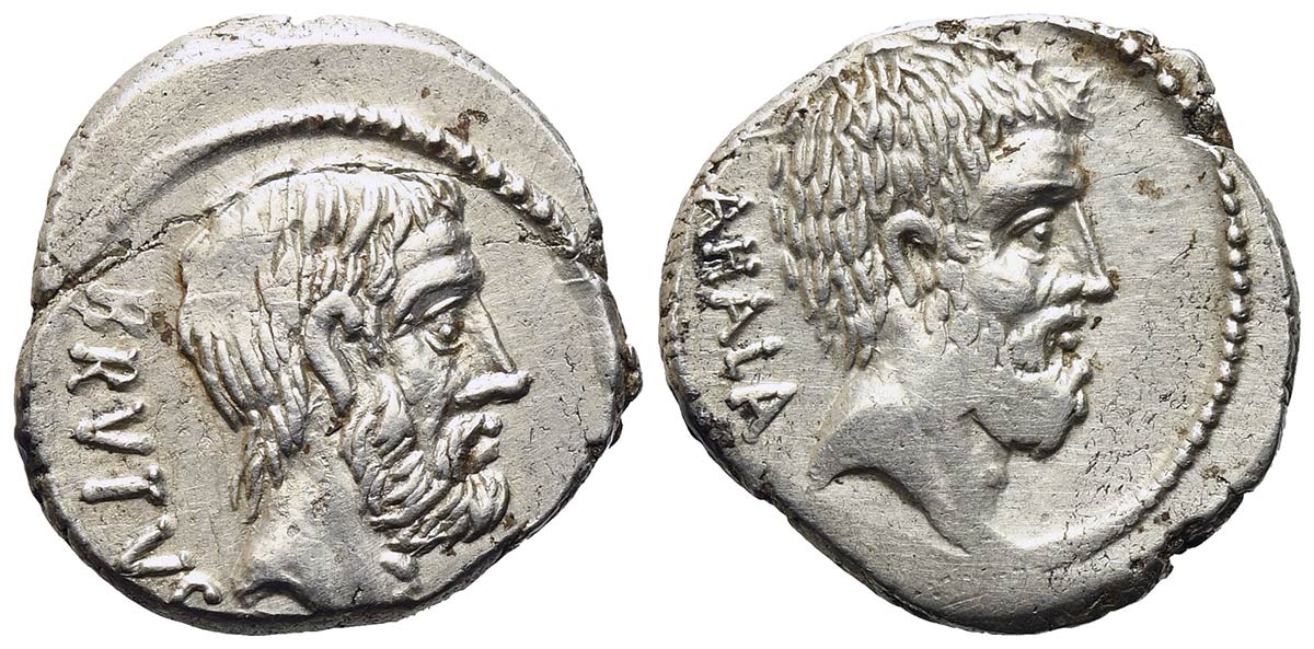 Servillus Q. Servilius Caepio (M. Junius) Brutus, Rome, 54 ... - Bertolami Fine Art