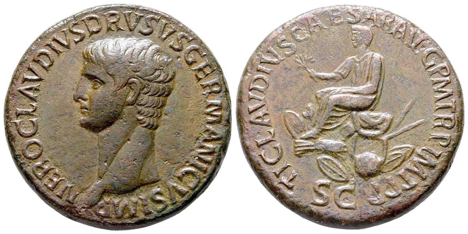 Rome, 42-3. Bare head l. R/ Claudius seated l. on ... - Bertolami Fine Art