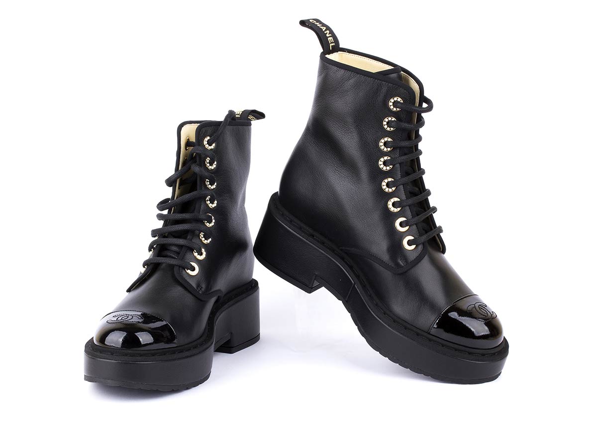 CHANEL ANKLE BOOTS 2000sShoes made of opaque  - Bertolami Fine Art