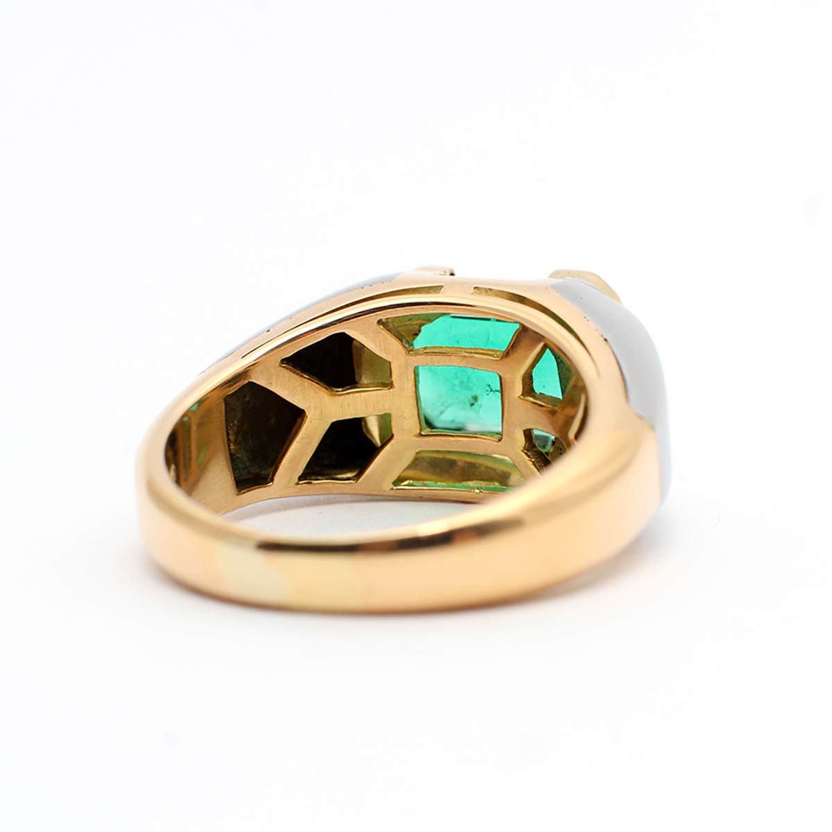 EMERALD DIAMOND GOLD RING - SIGNED ... - Bertolami Fine Art