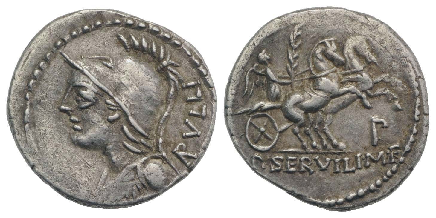 Servillus P. Servilius M.f. Rullus, Rome, 100 BC. AR ... - Bertolami Fine Art