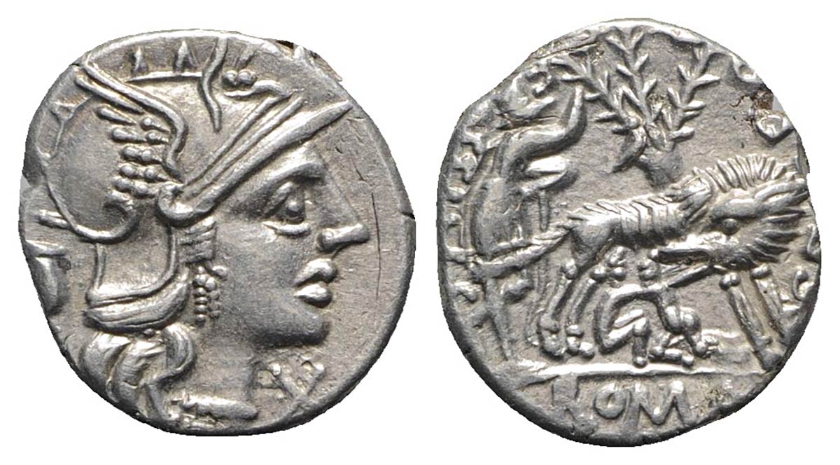 Sex. Pompeius Fostlus, Rome, 137 BC. AR Denarius ... - Bertolami Fine Art