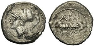 Apulia, Diobolo, Arpi, c. 215-212 ... 