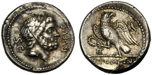 Q. Pomponius Rufus, Denario, Roma, ... 