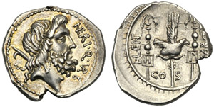Cn. Nerius, Denario, Roma, 49 ... 