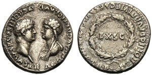Nerone (54-68), Denario, Lugdunum, ... 