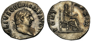 Vitellio (69), Denario, Roma, fine ... 
