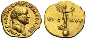 Vespasiano (69-79), Aureo, Roma, ... 