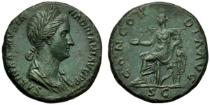 Sabina (Adriano, 117-138), Asse, ... 