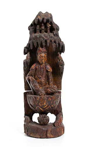 A PAINTED WOOD GUANYIN IN THE ... 