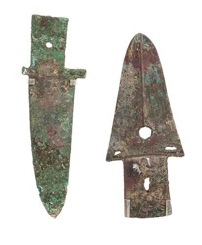 TWO BRONZE BLADES, GE China, late ... 