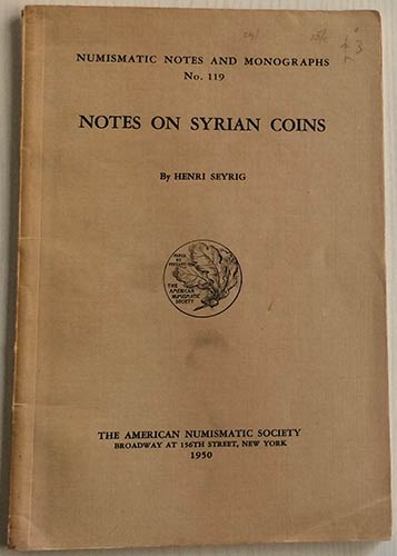 Seyrig H. Notes on Syrian coins. ... 