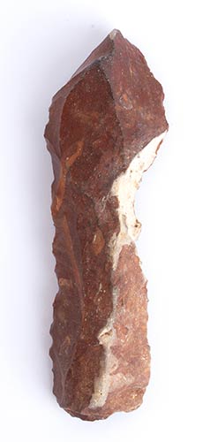 Paleolithic red flint knife blade; ... 