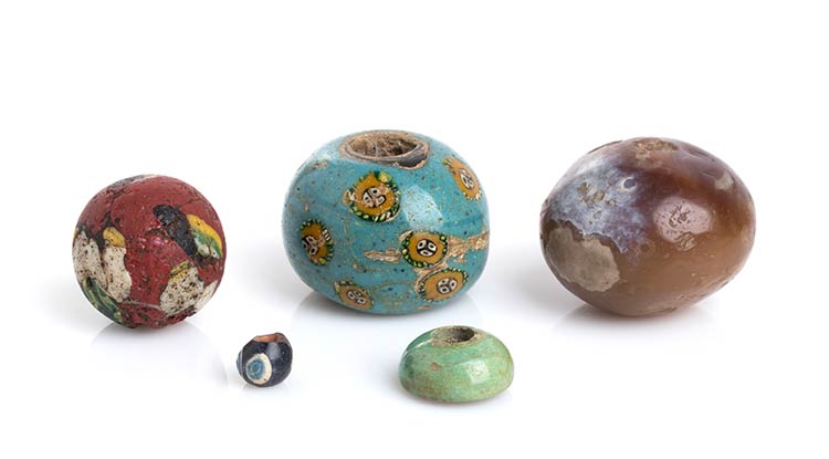 Group of five Egyptian Beads, 1st ... 