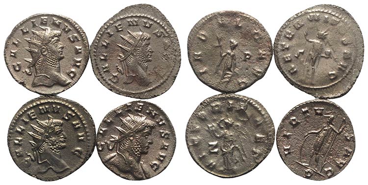 Gallienus (253-268). Lot of 4 ... 
