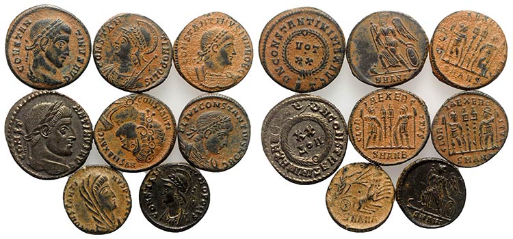 Lot of 8 Late Roman Imperial Æ ... 
