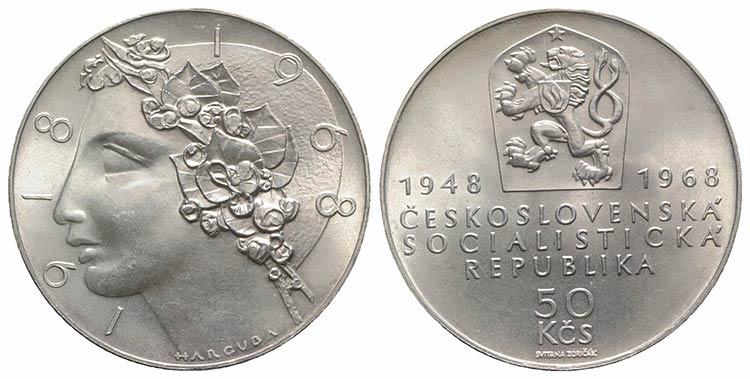Czechoslovakia. AR 50 Korun 1968, ... 