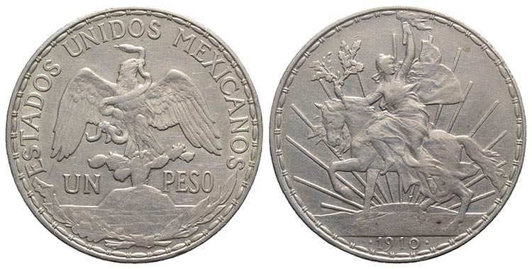 Mexico. AR 1 Peso 1910 (39mm, ... 