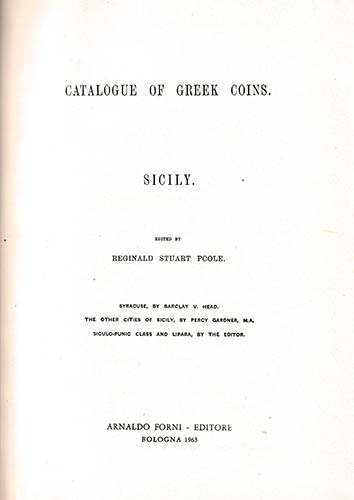 BMC Volume II: Sicily. A Catalogue ... 