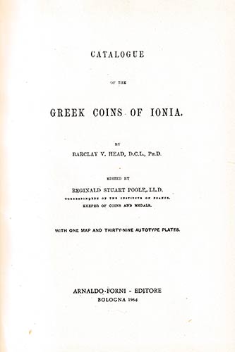BMC Volume XVI: Ionia. A Catalogue ... 