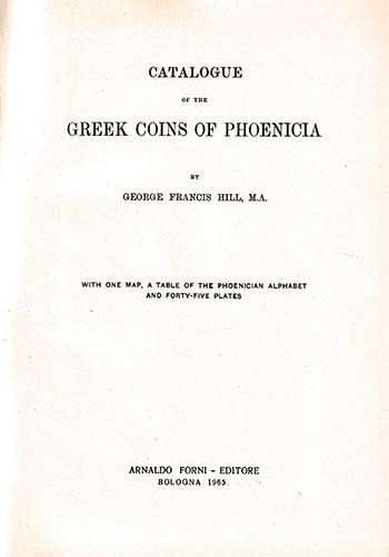 BMC Volume XXVI: Phoenicia. A ... 
