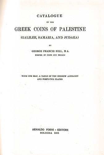 BMC Volume XXVII: Palestine. A ... 