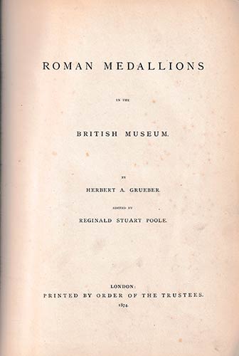 Grueber H.A., Roman Medallions in ... 