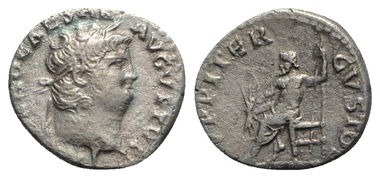 Nero (54-68). AR Denarius (17mm, ... 