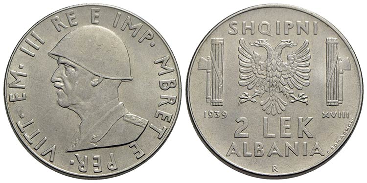 Albania - 2 Lek - 1939 XVIII - AC ... 