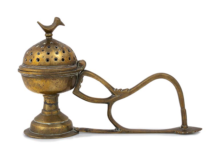 Indo-Persian Brass Incense Burner, ... 