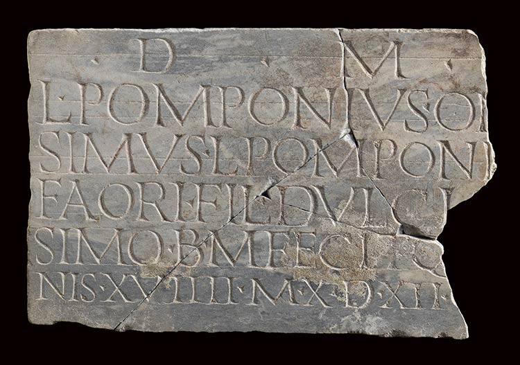 Roman Marble Funerary Inscription ... 
