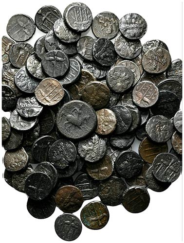 Sicily, lot of 100 Greek Æ coins, ... 
