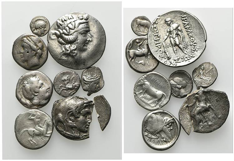 Lot of 8 Greek AR coins (one ... 