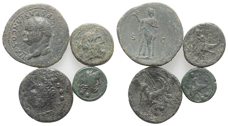 Lot of 4 Greek and Roman Æ coins, ... 