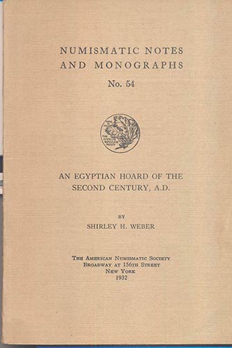 WEBER S. H.– An Egyptian hoards ... 