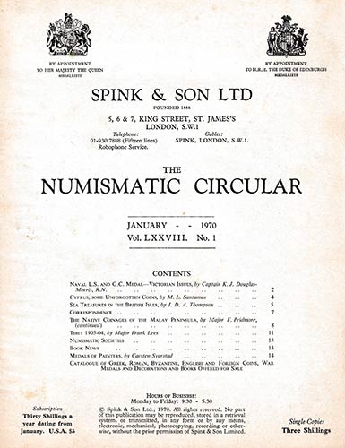 Numismatic Circular Vol. LXXVIII, ... 