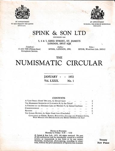 Numismatic Circular Vol. LXXX, ... 