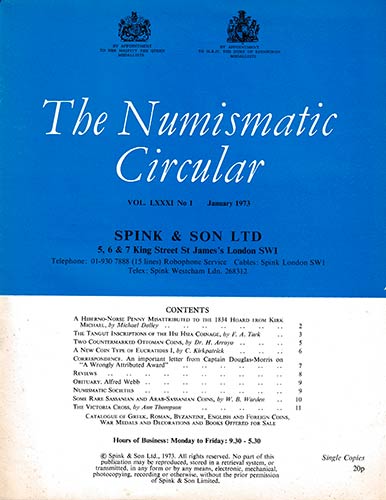 Numismatic Circular Vol. LXXXI, ... 
