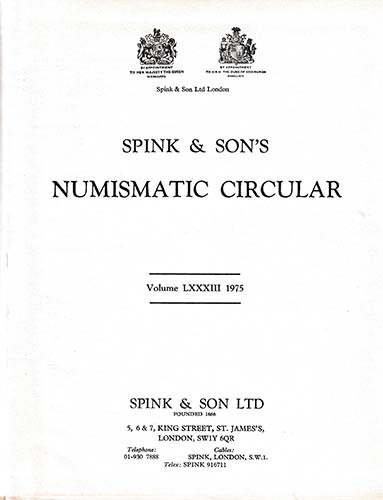 Numismatic Circular Vol. LXXXIII, ... 