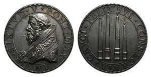 Sisto V (1585-1590). Æ Medal 1590 ... 