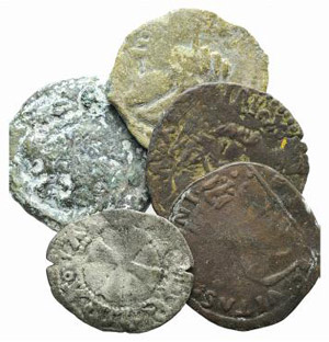 Lot of 6 coins, including 1 Greek ... 