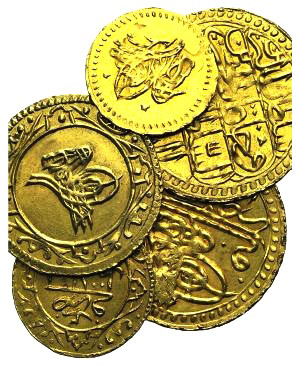 Lot of 5 Modern AV Islamic coins, ... 
