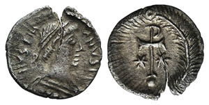 Justinian I (527-565). AR Half ... 