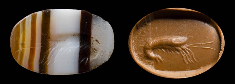 A roman italic banded agate ... 