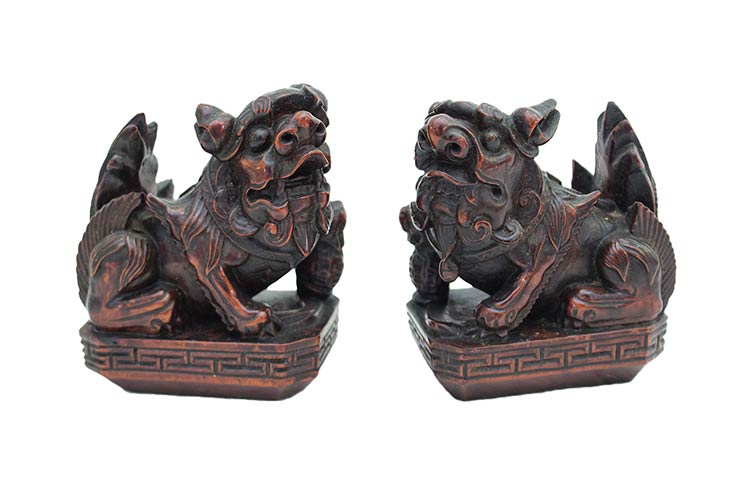 A PAIR OF CHINESE CARVED WOOD ... 