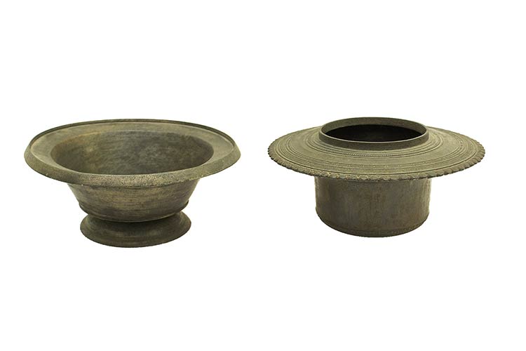 TWO INDONESIAN BRONZE CONTAINERS ... 